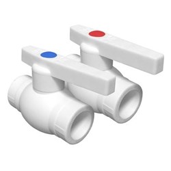 Кран шаровый PPRC 32мм,  Valfex Оптима, полипропиленовый, белый 44281