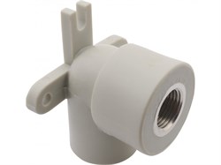 Угольник комбинированный PPRC 20ммx1/2" ВР, 90 градусов, настенный, полипропиленовый, белый 10149