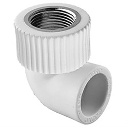 Угольник комбинированный PPRC 32x1/2" ВР, 90 градусов, полипропиленовый, белый 32052