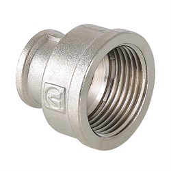 Муфта переходная Valtec 1/2"х3/8", ВР(г) внутренняя/внутренняя, латунная никелированная 54936
