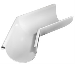 Угол желоба водосточного, диаметр 120мм, наружный, оцинкованная сталь с покрытием, RAL 9003 белый 20910