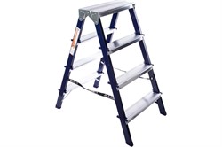 Лестница-стремянка АЛЮМЕТ MD8204, 4 ступени, высота 0.91м, двухсторонняя, стальная 85219