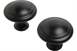 Ручка-кнопка мебельная STAHLBURO А304, 30мм, матовый черный, 2шт в упаковке 89324