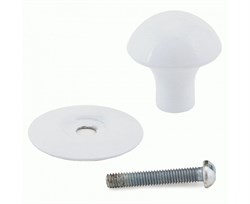 Ручка-кнопка мебельная РКК-10 (50,100), 28мм, белая 90115