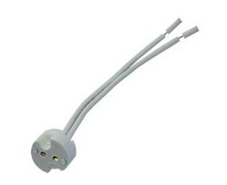 Патрон для галогеновых ламп ECOLA AB53LWPAY, GU5.3, длина провода 8см, керамический, белый 64534