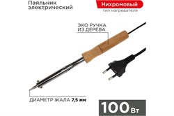 Паяльник PROconnect 12-0178-4, с нихромовым нагревателем, деревянная рукоятка, 100Вт 23327