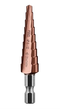 Сверло ЗУБР Кобальт по металлу, 4-12мм, 9-ступенчатое, 6-гранный хвостовик 89615