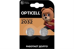 Элемент питания (батарейка) OPTICELL CR2032 BL-2, таблетка, литиевый, 1.5В 84444
