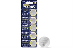 Элемент питания (батарейка) TOKOV ELECTRIC CR2032, таблетка, литиевый, 3В, поштучно 84195