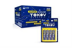 Элемент питания (батарейка) TOKOV ELECTRIC TKE-ALS-LR3/B4, мизинчиковый, щелочной, 1.5В, 4шт. в блистере 90490