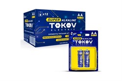 Элемент питания (батарейка) TOKOV ELECTRIC TKE-ALS-LR6/B2, пальчиковый, щелочной, 1.5В, 2шт. в блистере 84187