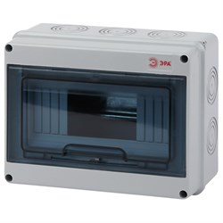 Щит распределительный для открытой проводки ЭРА SIMPLE КМПн-8, IP65, на 8 модулей, с крышкой, навесной 91147