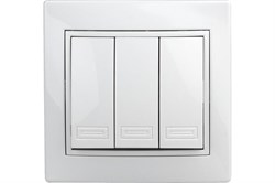 Выключатель INTRO Plano 1-106-01 10А-250В, трехклавишный, встраиваемый, белый 72353