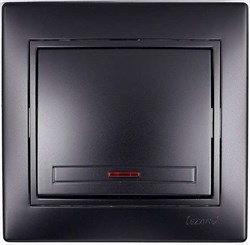 Выключатель LEZARD 701-4242-111 Мира, одноклавишный, встраиваемый, с подсветкой, черный бархат 71549