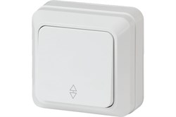 Выключатель INTRO Quadro 2-103-01, одноклавишный, накладной, белый, проходной 90364