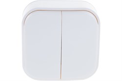 Выключатель IONICH 1413, двухклавишный, накладной, белый 67618