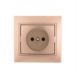 Розетка LEZARD 701-3131-121 Мира, одноместная, встраиваемая, без заземления, светло-коричневый перламутр 71542