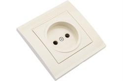Розетка UNIVersal Бриллиант, одноместная, встраиваемая, без заземления, слоновая кость 71608