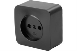 Розетка STEKKER MST10-11-05 София, одноместная, накладная, без заземления, черный матовый 86908
