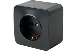 Розетка STEKKER MST16-11-05 София, одноместная, накладная, с заземлением, черный матовый 86909