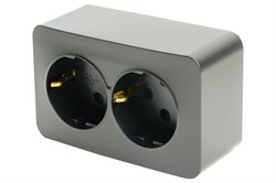 Розетка STEKKER MST16-12-05 София, двухместная, накладная, с заземлением, черный матовый 86911