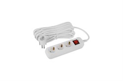 Удлинитель ЭРА UDL163100ES Greenline, 3х10м, ПВС 3х1мм2, 16А, 3500Вт, с заземлением, с выключателем, белый 88503