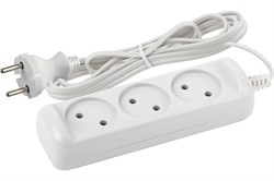 Удлинитель ЭРА UX-3-1,5m, 3х1.5м, ШВВП 2х0.75мм?, 6А, 1300Вт, без заземления, белый 74742