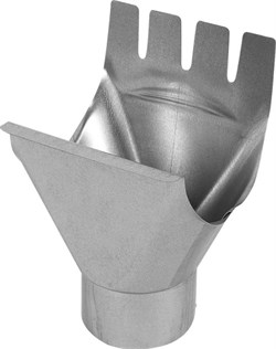 Воронка желоба водосточного выпускная, диаметр 95мм, оцинкованная сталь 17374