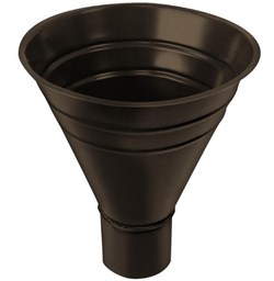 Воронка желоба водосточного классическая, диаметр 95мм, оцинкованная сталь с покрытием, RAL 8017 коричневая 21381