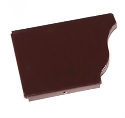 Заглушка желоба водосточного, 230мм, квадратная, левая, оцинкованная сталь с покрытием, RAL 3005 вишня 20905