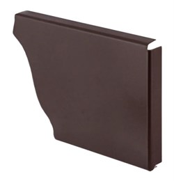 Заглушка желоба водосточного, 230мм, квадратная, оцинкованная сталь с покрытием, RAL 8017 коричневая 20906