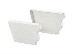 Заглушка желоба водосточного, 230мм, квадратная, оцинкованная сталь с покрытием, RAL 9003 белый 16718