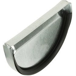 Заглушка желоба водосточного, 125мм, полукруглая, оцинкованная сталь 17273