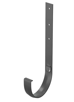 Кронштейн желоба водосточного, диаметр 120мм, полукруглый, оцинкованная сталь с покрытием, RAL 7024 серый 20935