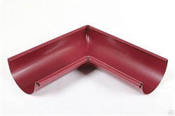 Угол желоба водосточного, диаметр 120мм, внутренний, оцинкованная сталь с покрытием, RAL 3005 вишня 21390