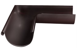Угол желоба водосточного, диаметр 120мм, наружный, оцинкованная сталь с покрытием, RAL 8017 коричневый 20912