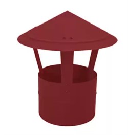 Флюгарка (зонт, дымник, колпак), диаметр 100мм, оцинкованная сталь с покрытием, RAL 3011 красный 10612