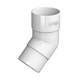 Колено трубы водосточной, 125/82мм, 108 градусов, пластиковое ПВХ, RAL 9003 белый 88199