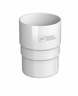 Муфта трубы водосточной, 125/82мм, пластиковая ПВХ, RAL 9003 белая 30964