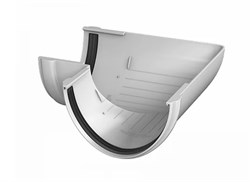 Угол желоба водосточного, 125/82мм, 90 градусов, пластиковый ПВХ, RAL 9003 белый 30956