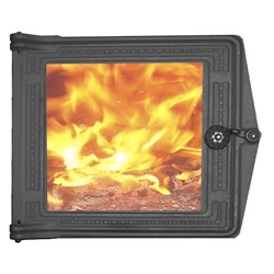 Дверка топочная ДТ-3С (Р), 250x210мм, со стеклом, чугун, некрашеная 42718