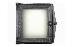 Дверка топочная ДТ-4С (Р), 250x280мм, со стеклом, чугун, некрашеная 17526