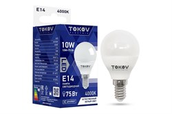 Лампа светодиодная TOKOV ELECTRIC TKE-G45-E14-10-4K, G45, 10Вт, 220В, 4200К, цоколь Е14 78960