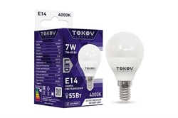 Лампа светодиодная TOKOV ELECTRIC TKE-G45-E14-7-4K, G45, 7Вт, 220В, 4000К, цоколь Е14 79648