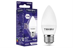Лампа светодиодная TOKOV ELECTRIC ТКЕ-С37-E27-10-4К, С37, 10Вт, 220В, 4200К, цоколь Е27 79642