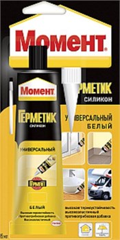 Герметик Момент, 70мл, универсальный, силиконовый, белый 84299