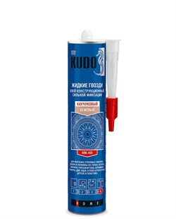 Клей монтажный KUDO, 300мл, сильной фиксации, каучуковый, бежевый 85634