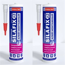 Клей монтажный PROКЛЕЙ Silafix FS75, универсальный, 290мл, акриловый, прозрачный 83886