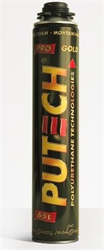 Пена монтажная PUTECH pro Gold 65, 850мл, профессиональная, всесезонная 89393
