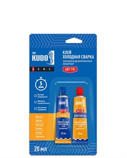 Клей-холодная сварка универсальный KUDO KBT-770, 20мл, двухкомпонентный, эпоксидный 85342